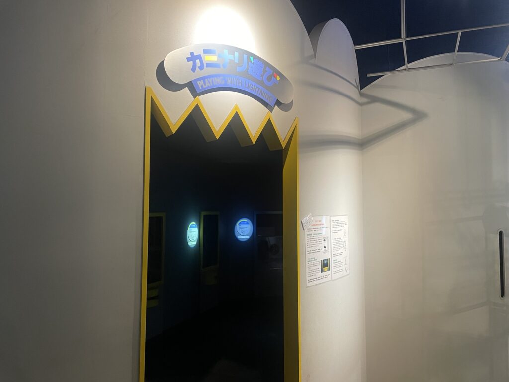 雷の仕組みを体験する展示