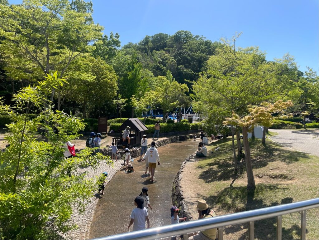 しあわせの村のトリム園地にあるじゃぶじゃぶ池