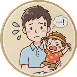 悩むパパ